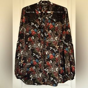 Addition Elle Michel Studio paisley floral top with “tie”